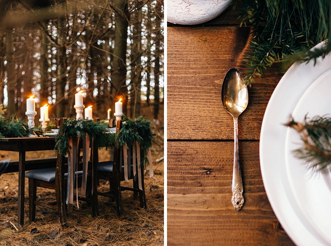 Gorgeous cozy holiday romance place setting!