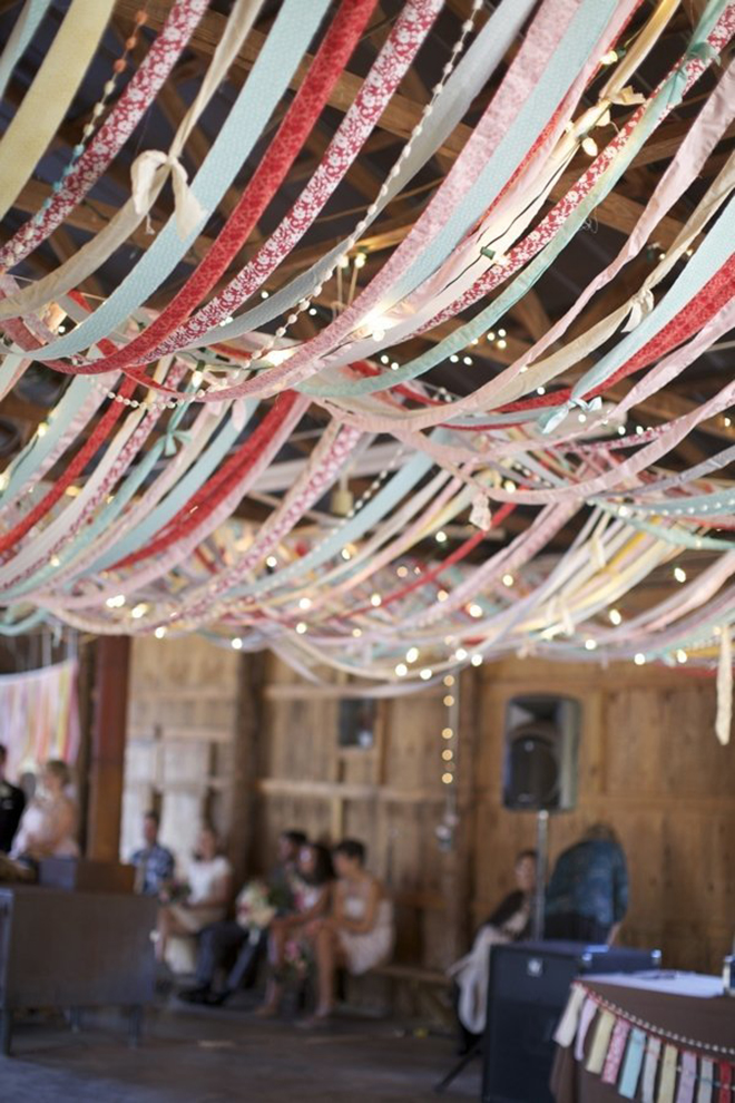 String lights along with ribbon for a shot of color and light!