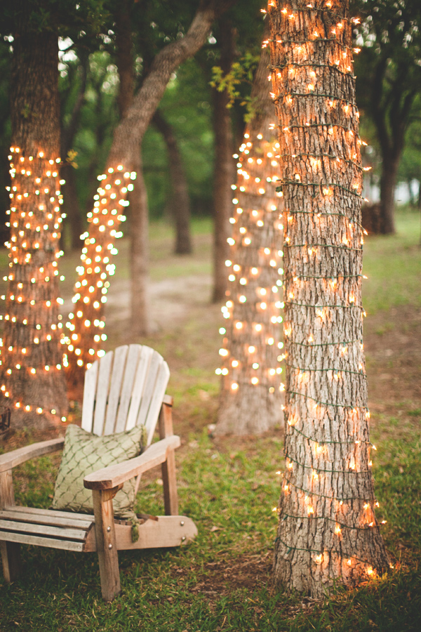 Wrap the trees near your outdoor reception in twinkle lights!