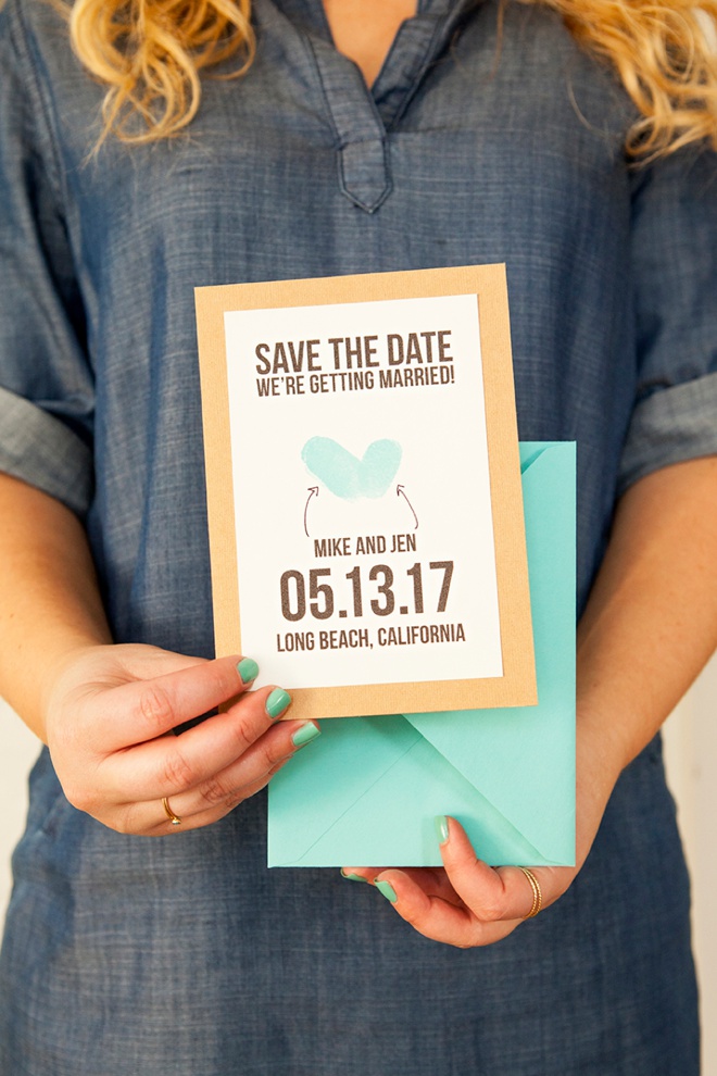 Adorable, free save the date invitations using thumbprints!