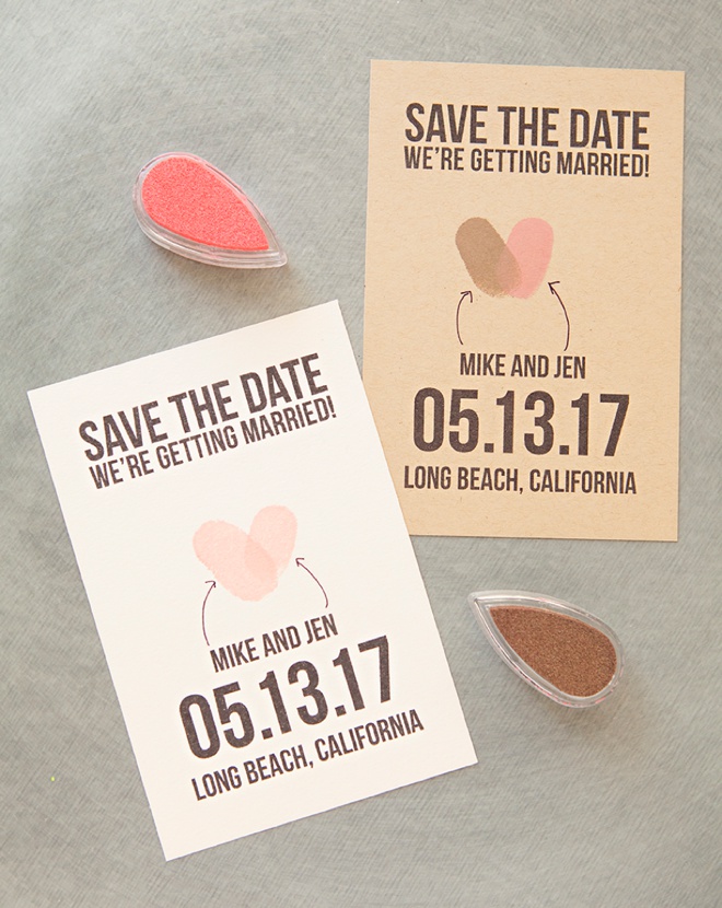 Adorable, free save the date invitations using thumbprints!