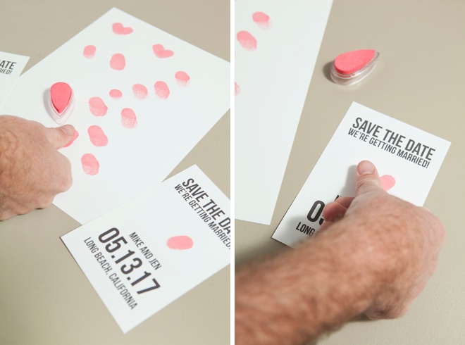 Adorable, free save the date invitations using thumbprints!