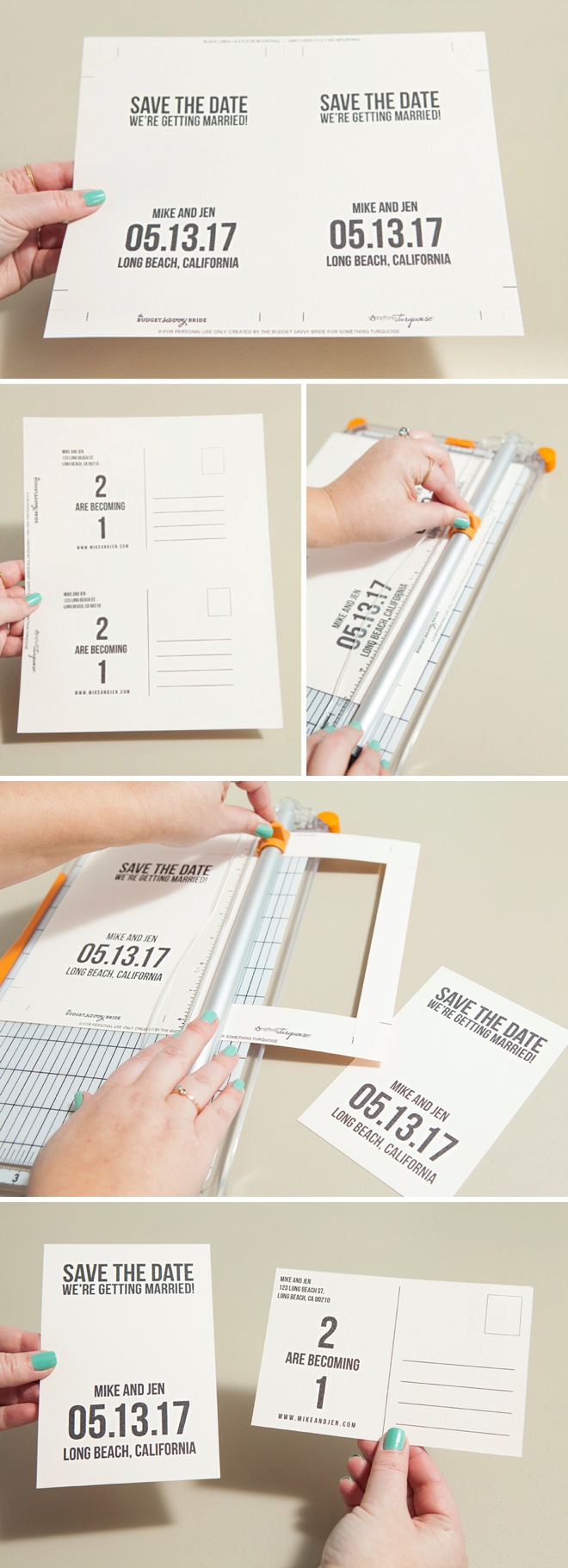 Learn how to make your own thumbprint save the dates, with our free printables!