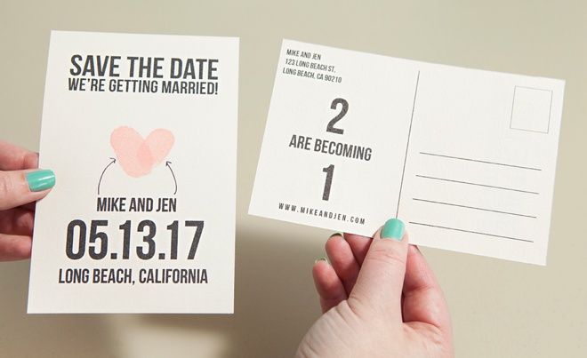Learn how to make your own thumbprint save the dates, with our free printables!