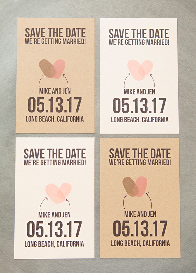 Learn how to make your own thumbprint save the date postcards, with our free printables!