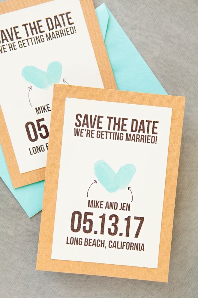 Learn how to make your own thumbprint save the dates, with our free printables!