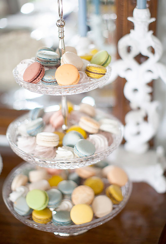 Gorgeous treat display of pretty macaroons