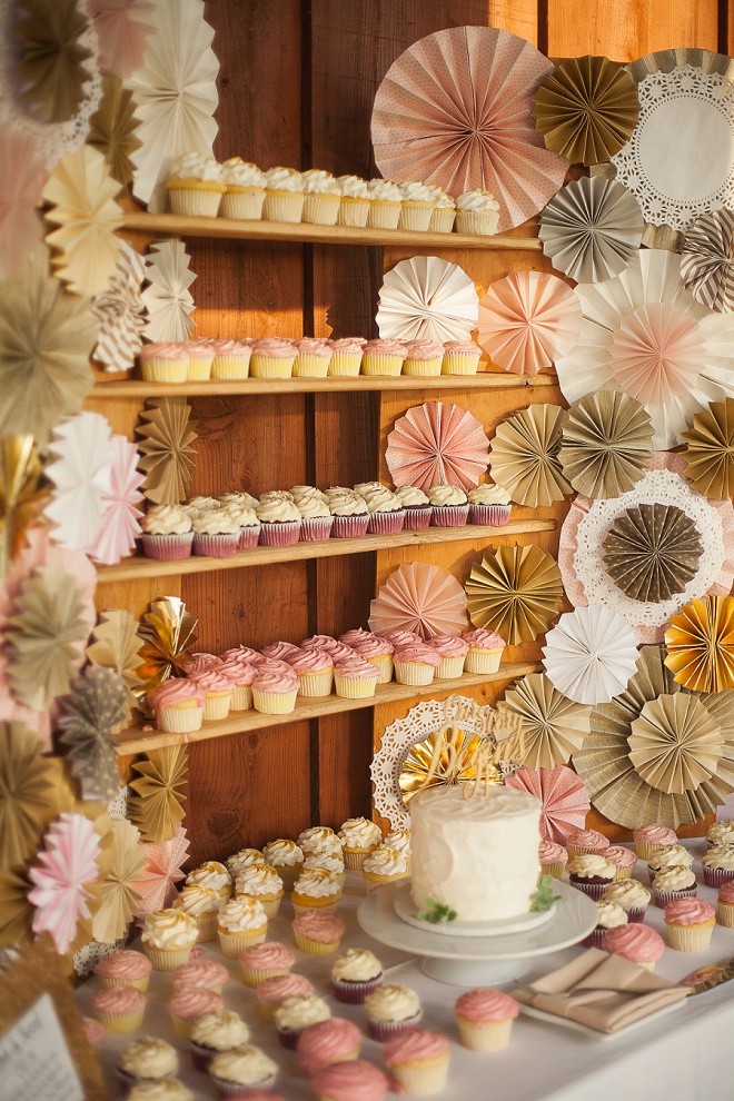 Loving this gorgeous dessert table filled with cupcakes!