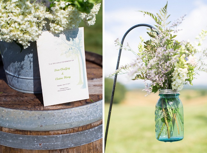 Love these darling details at this rustic DIY wedding!
