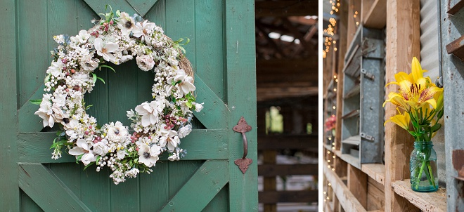We're loving these gorgeous details at this rustic DIY wedding!