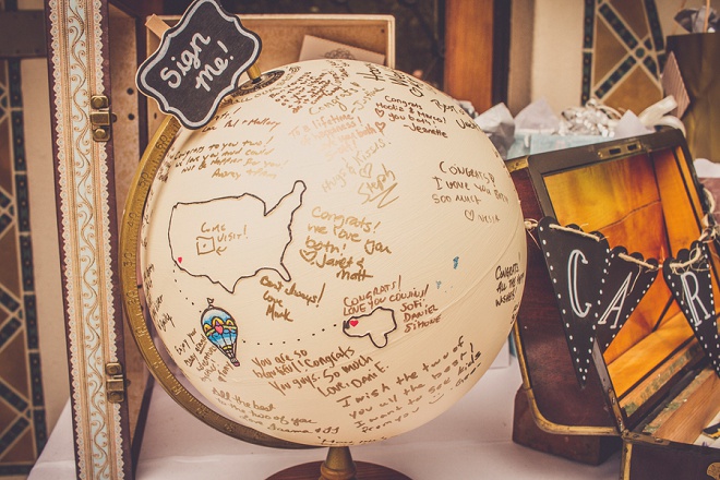 How great is this guest book globe? Perfect for this fun carnival style wedding!