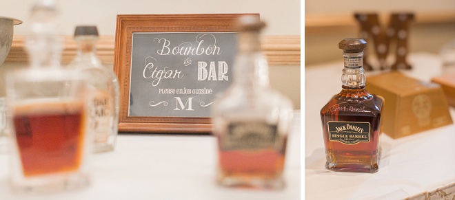 Thoughtful and creative bourbon and cigar bar at this fun New Orleans wedding!