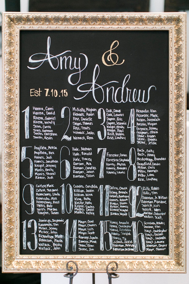 How gorgeous is this DIY wedding seating chart? Love!