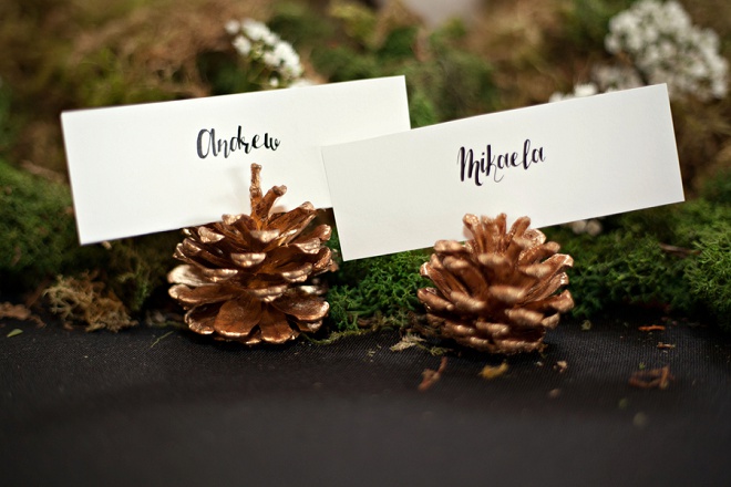 Loving these darling pinecone place card holders!