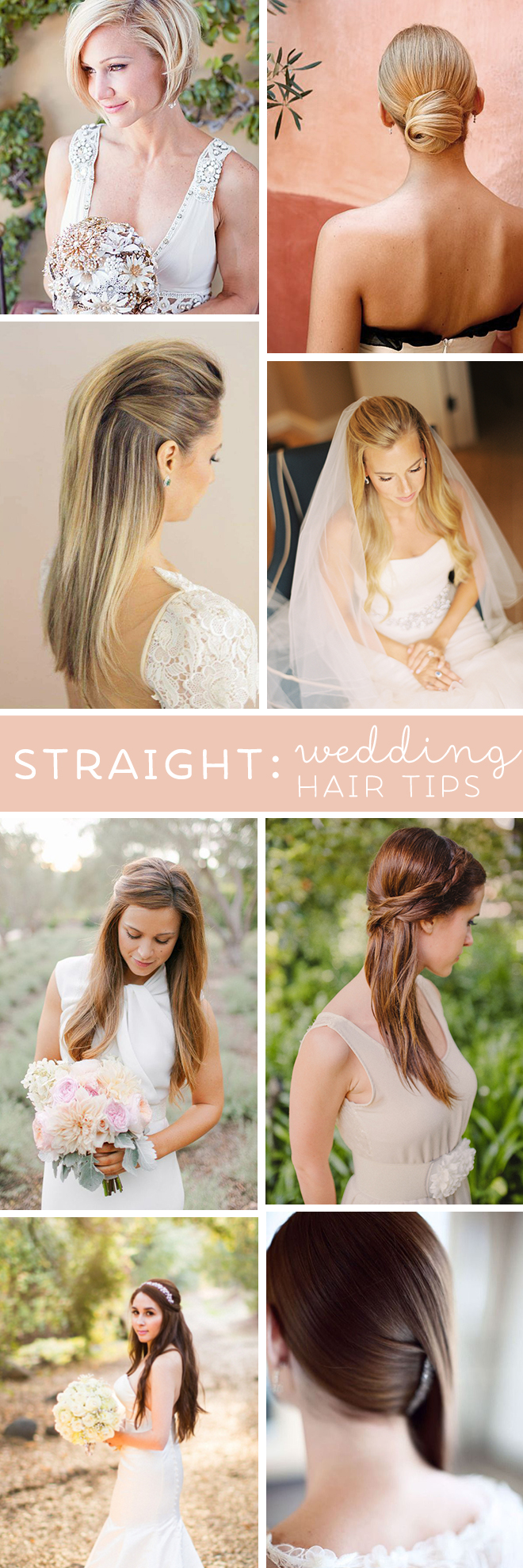 Straight hair wedding on sale styles