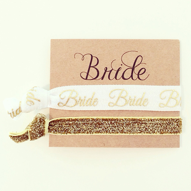 Darling bride hair ties, awesome bride-to-be gift!
