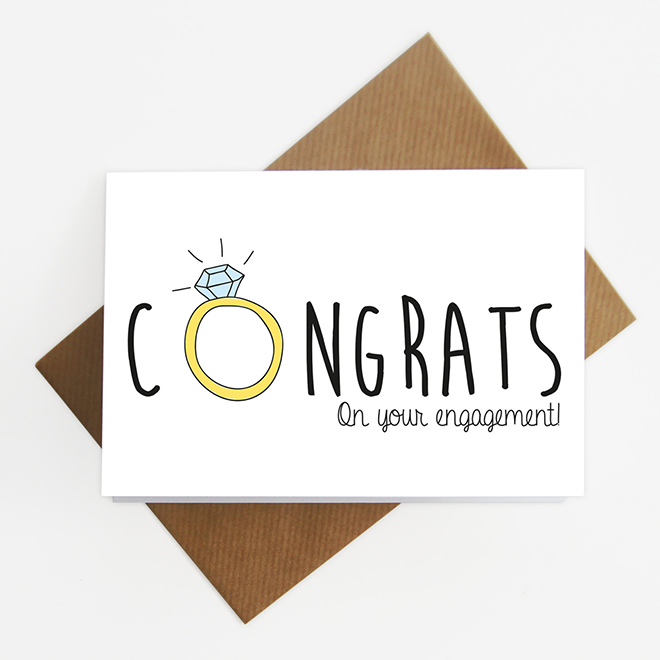 Congrats on your engagement card, awesome bride-to-be gift!