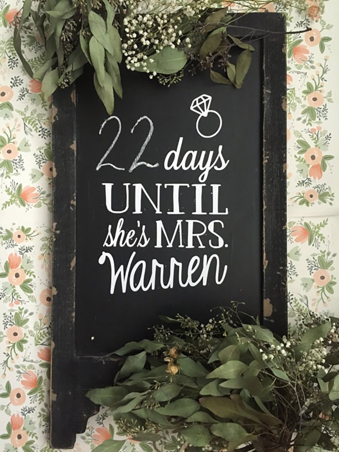 Adorable Days Until Shes A Mrs Sign!