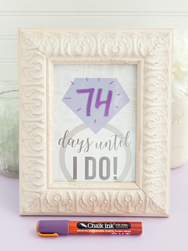 Adorable DIY wedding countdown sign with free printables!