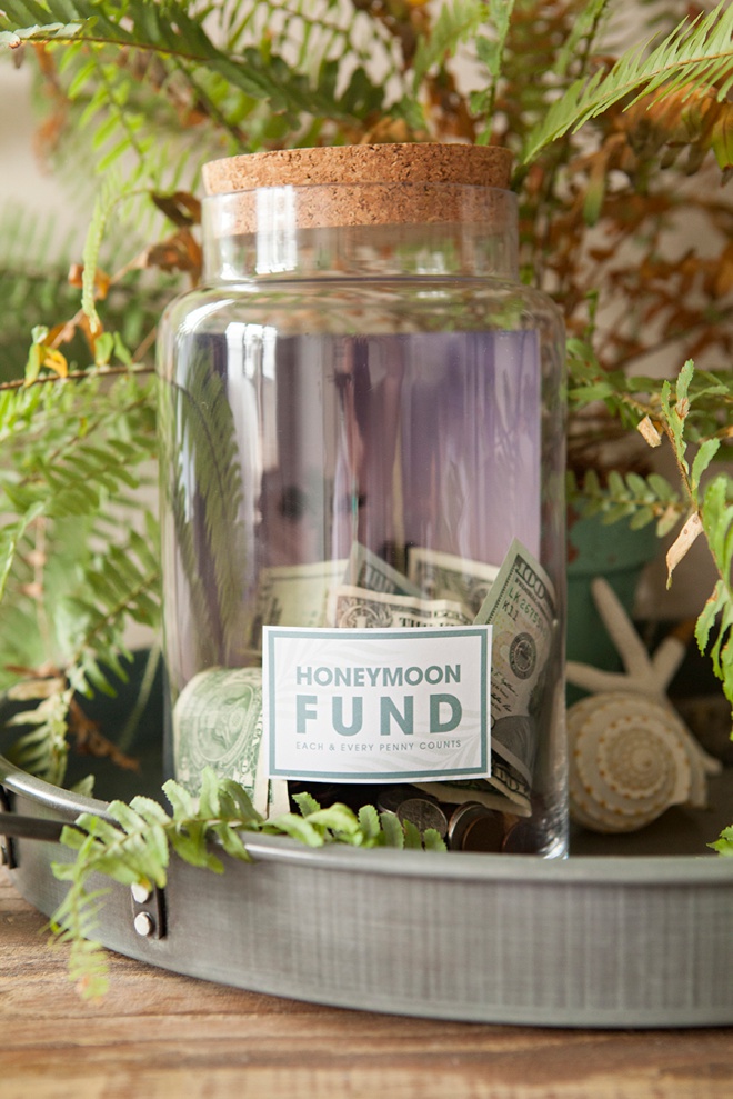 Half Gallon Mason Jar, Honeymoon Fund Jar, Custom Mason Jars 