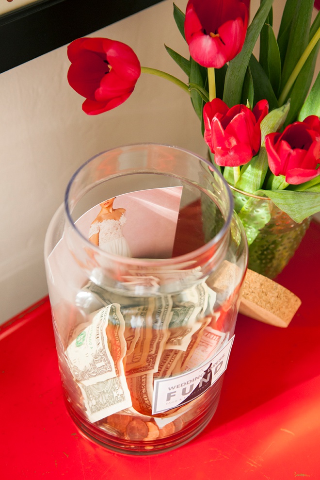 This Wedding Dress Fund Jar is easy to make and has free printables!
