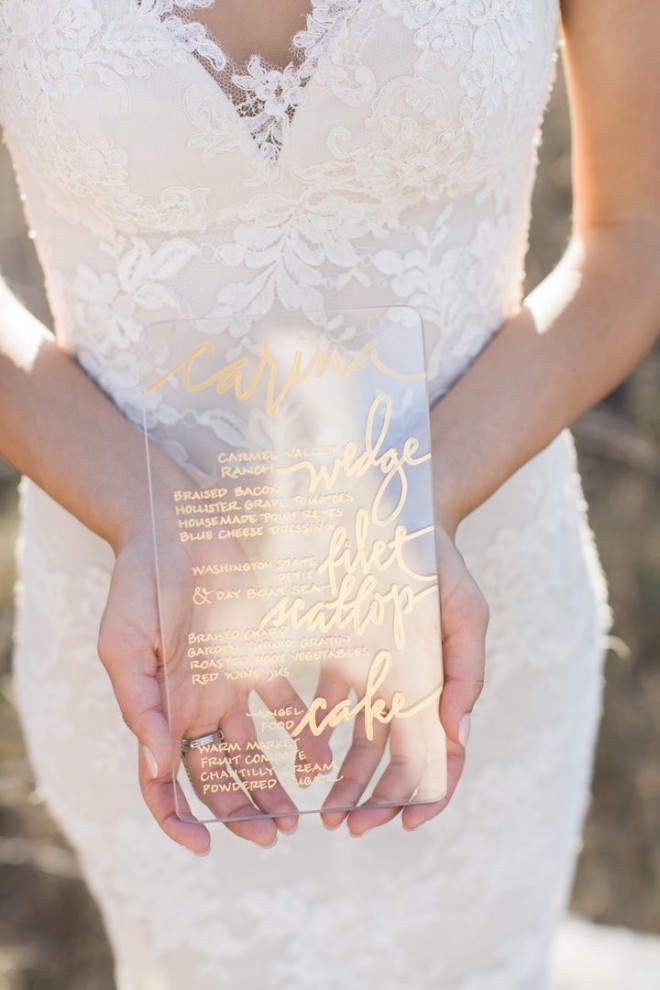 Wedding menu cards