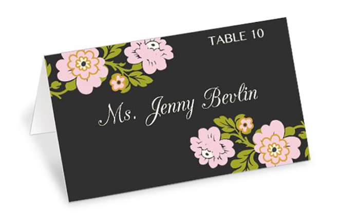 free printable place cards with flowers