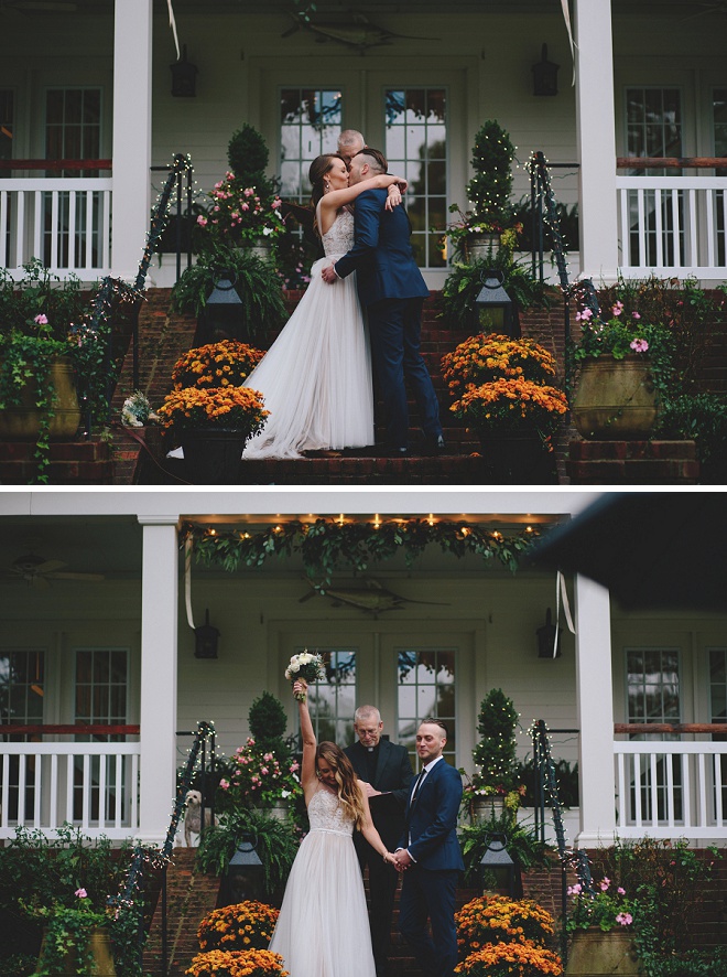 How darling is this front porch wedding ceremony?! Swoon!