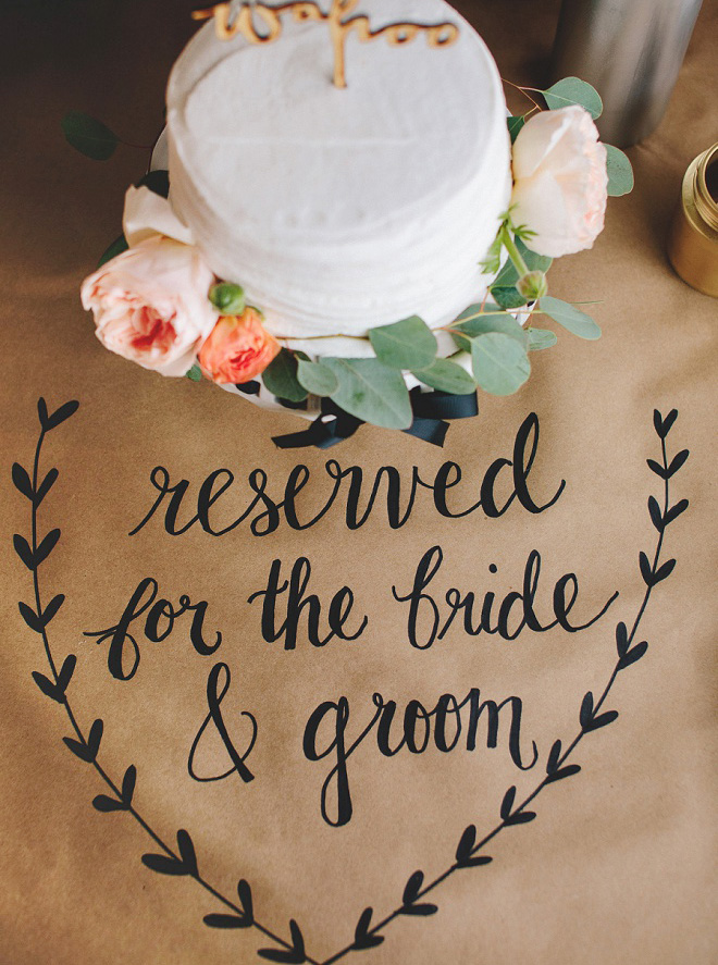 How gorgeous is this hand lettered kraft paper tablecloth?! We're swooning!