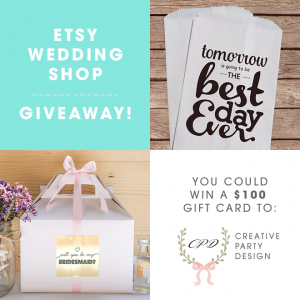 You could win a $100 gift card to Creative Party Design on Etsy!
