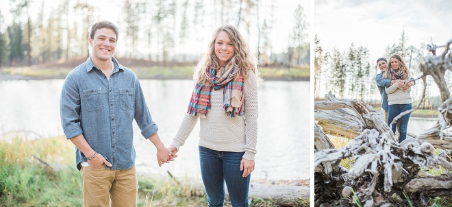 We're swooning over this dreamy lakeside engagement!