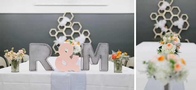 We're loving these geometric DIY details this couple made!