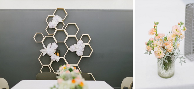 We're loving these geometric DIY details this couple made!