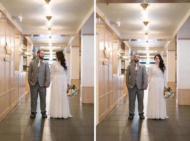We're swooning over this gorgeous bride and groom and their modern DIY wedding!