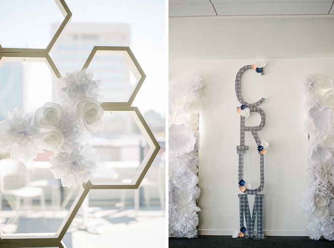 We're loving these geometric DIY details this couple made!