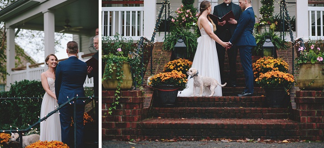 We LOVE this gorgeous front porch ceremony!