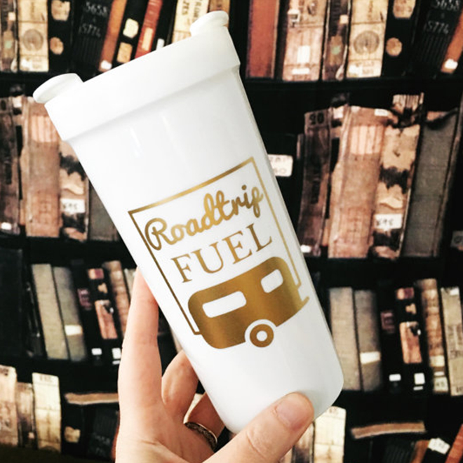 Road Trip Fuel Coffee Tumbler by Faire Acres