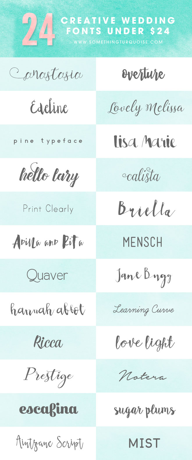 Check out these 24 super cute fonts for under $24  - some are even free!