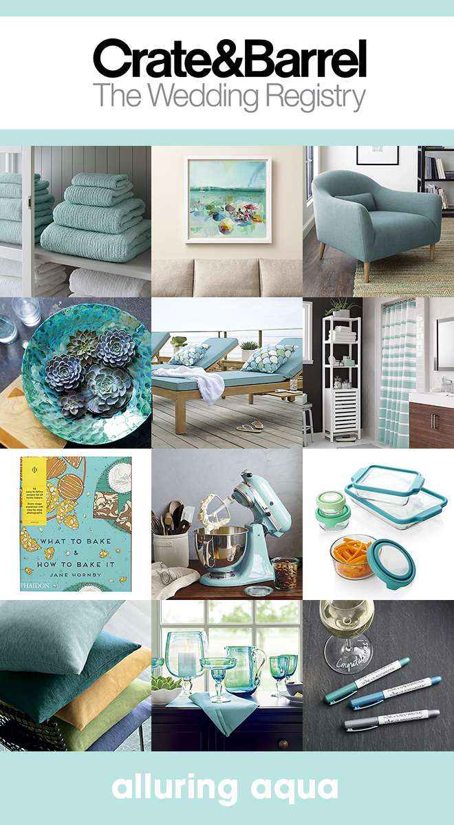 Our favorite aqua items that should be on your Crate & Barrel wedding registry!