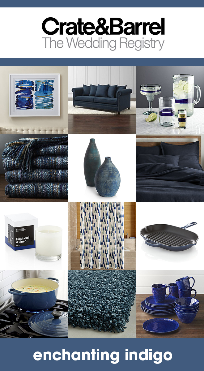 Our favorite indigo items that should be on your Crate & Barrel wedding registry!