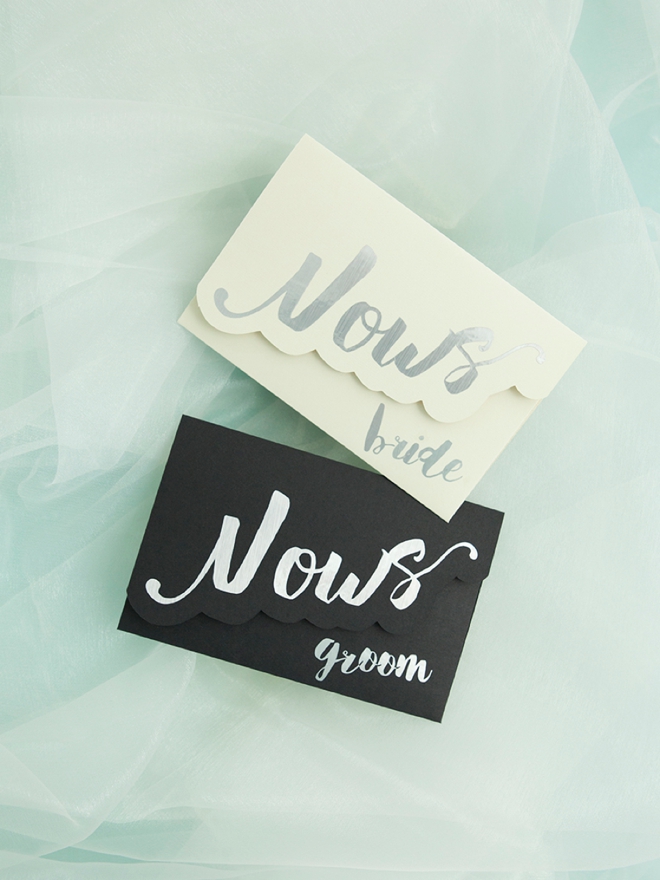 Darling DIY idea for custom wedding vow notebooks!