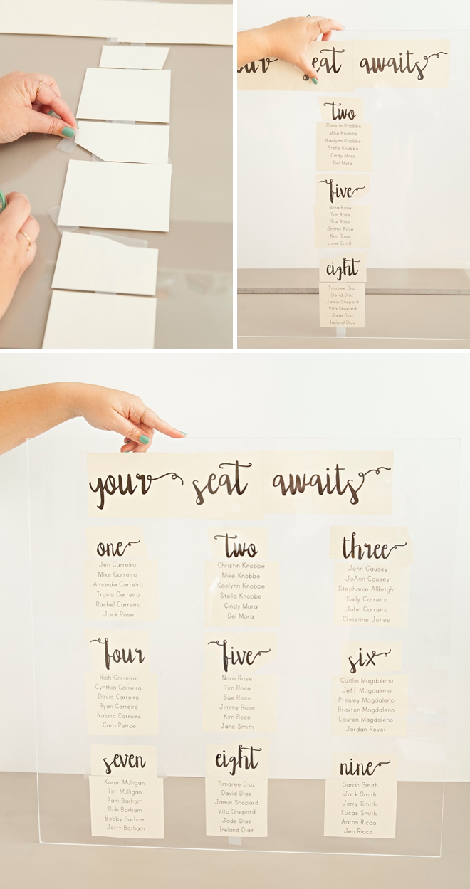 Acrylic Seating Chart Diy