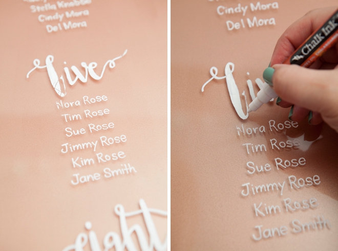 The best tutorial on making hand-lettered acrylic wedding signs using Chalk Ink Markers and paint!