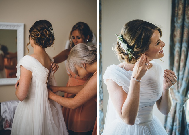 Loving this Bride's classic style wearing her Grandmothers wedding dress. So gorgeous!