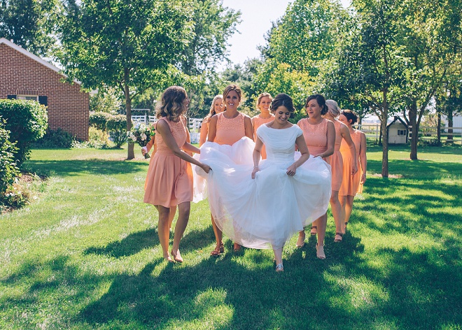Loving this Bride's and Bridesmaid's style at this gorgeous outdoor barn wedding!