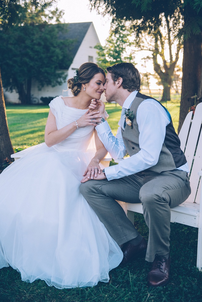 We're loving this darling Bride and Groom! The Bride looks gorgeous in her Grandmother's wedding dress!!