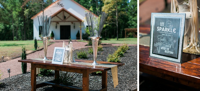 Loving the sparkler exit table and all of the darling details!