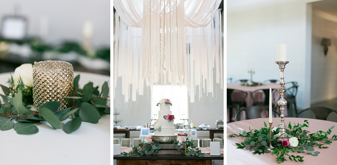 We're swooning over this boho chic wedding reception style! Metallics, greenery and much more!