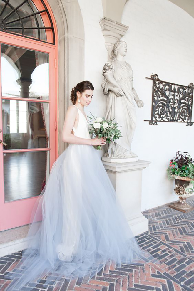 Alyssa Kristin Colored tulle skirt, awesome idea for a convertible wedding dress