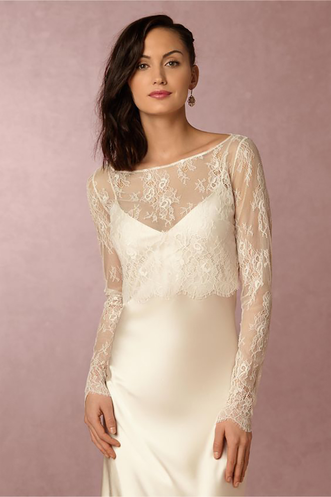 BHLDN Marlene Tooper dress with fabulous lace sleeves!